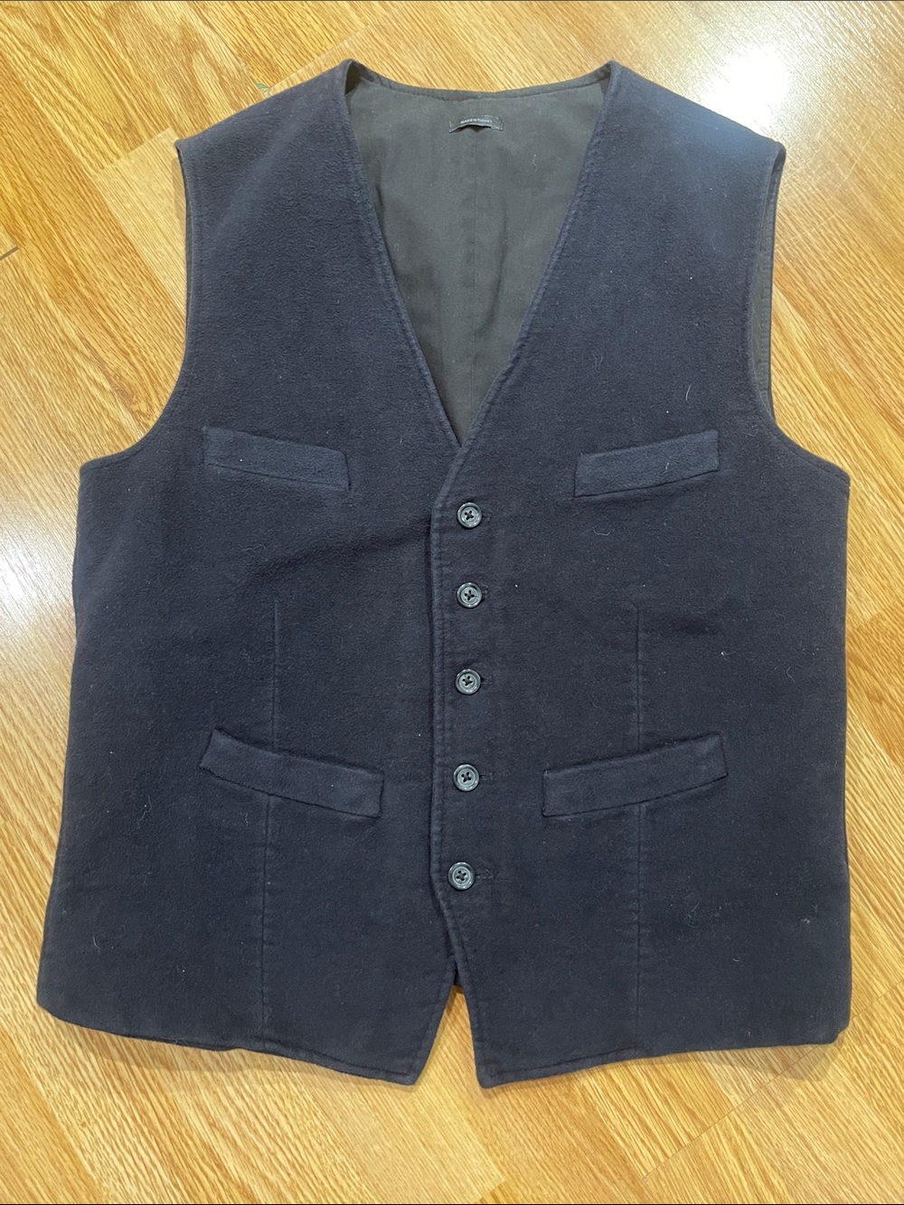 Express Men's Black Wool Button Vest